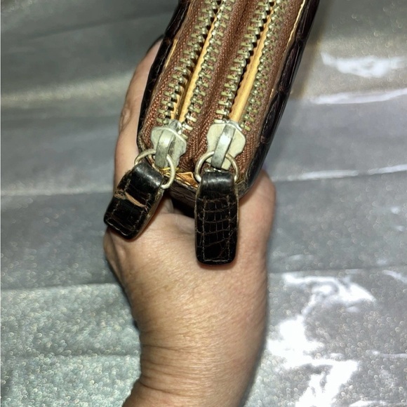 Godane Genuine Crocodile Embossed Leather Long Zippy Wallet. Vtg Exotic Japan! - Picture 4 of 14